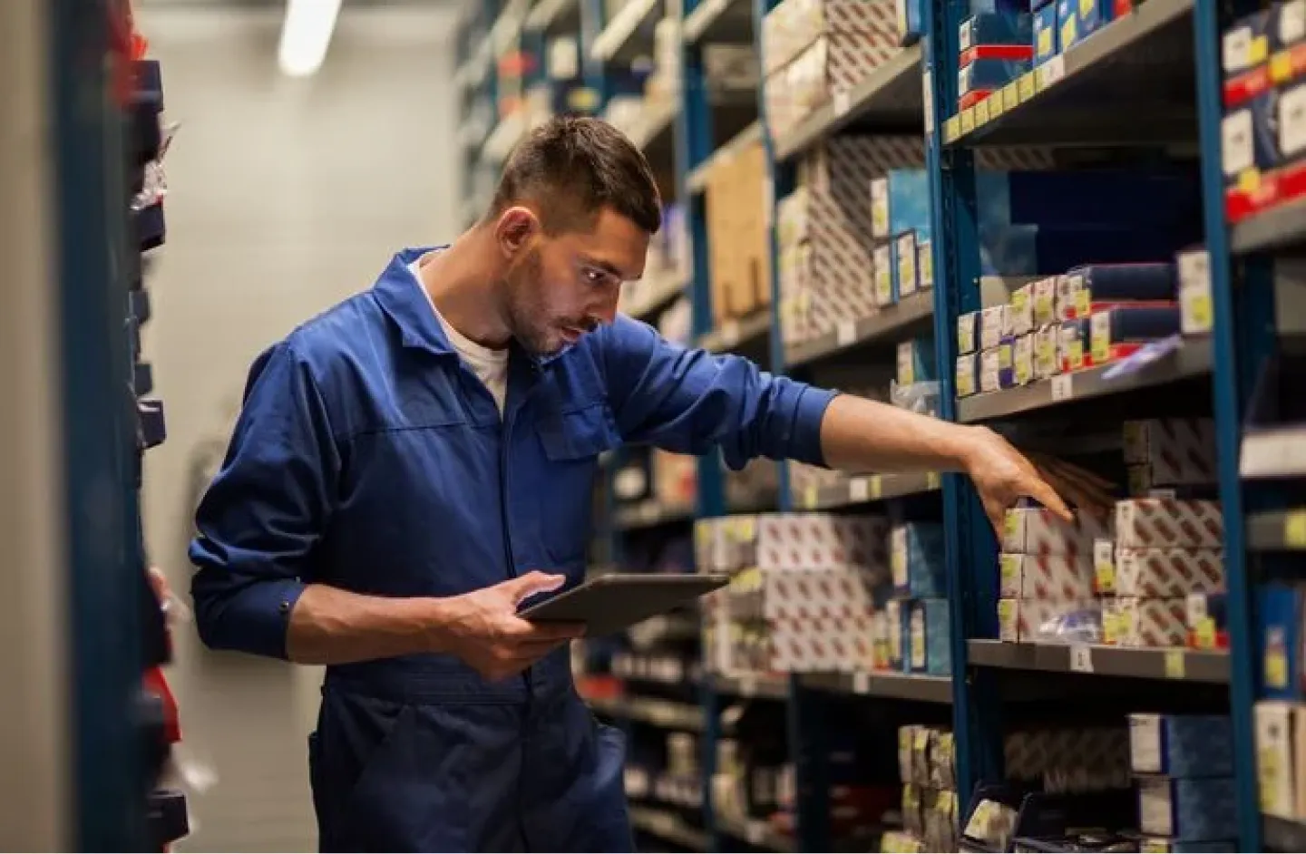 Warehouse staff doing inventory management.