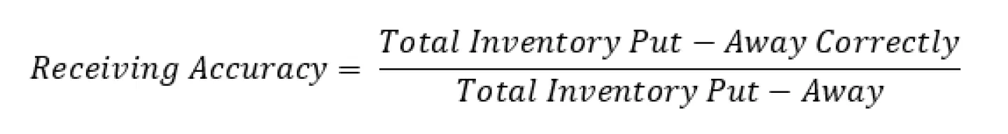 Warehouse Receiving Metrics - Receiving Accuracy Formula