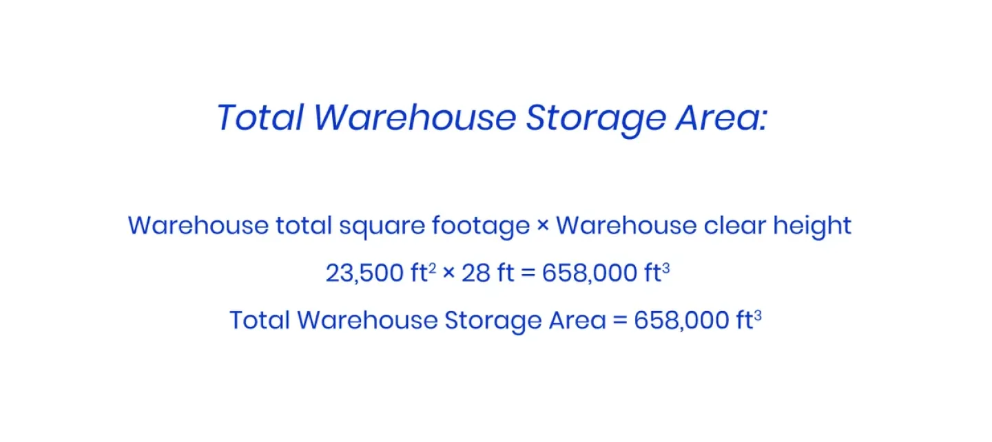 Storage Process - Total Warehouse Storage Area