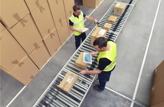 Warehouse using a conveyor as part of their automation strategy.