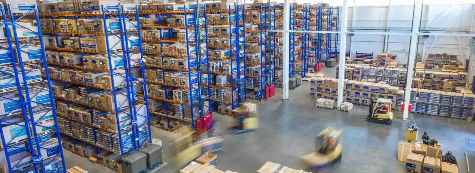 A picture of an efficient warehouse layout design.